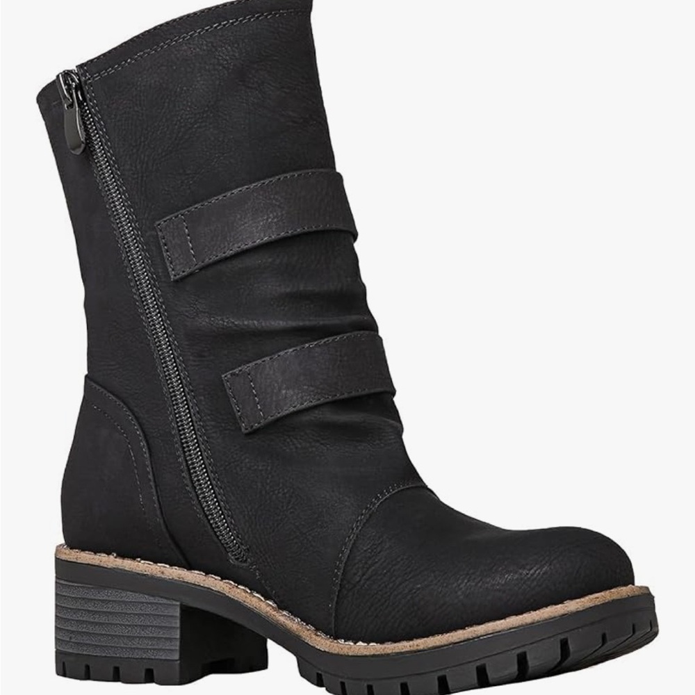 Women's Black Biker Ankle Boots